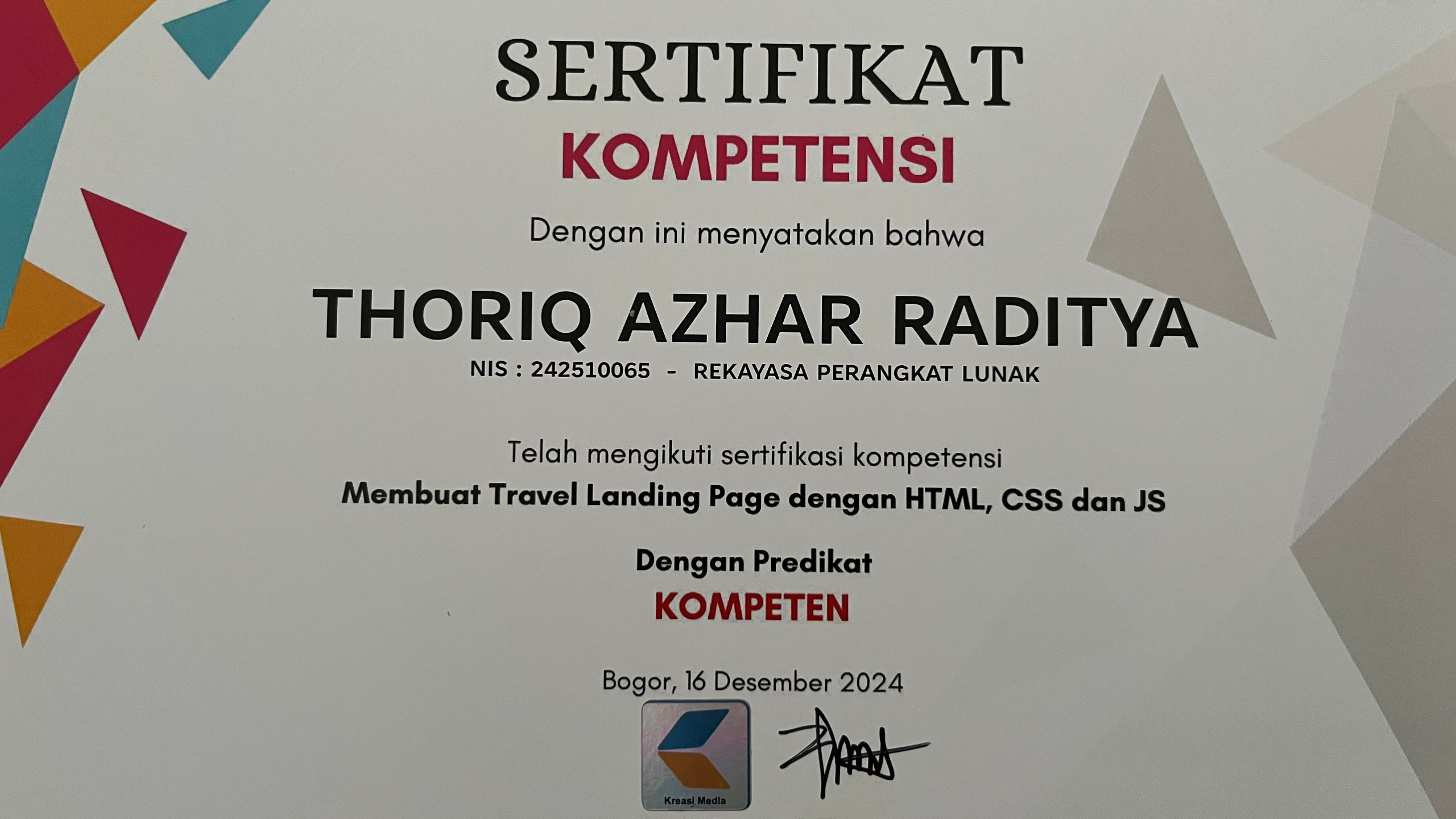 Sertikom Certificate